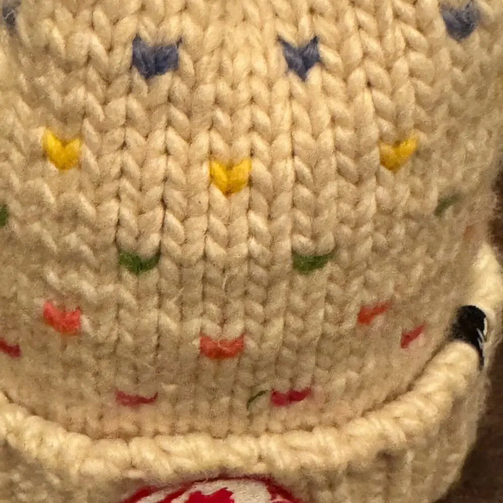 '47 Brand Kids Spartan Race Girls Beanie Cream Sprinkles Cuffed Knit Hat Pom Pom